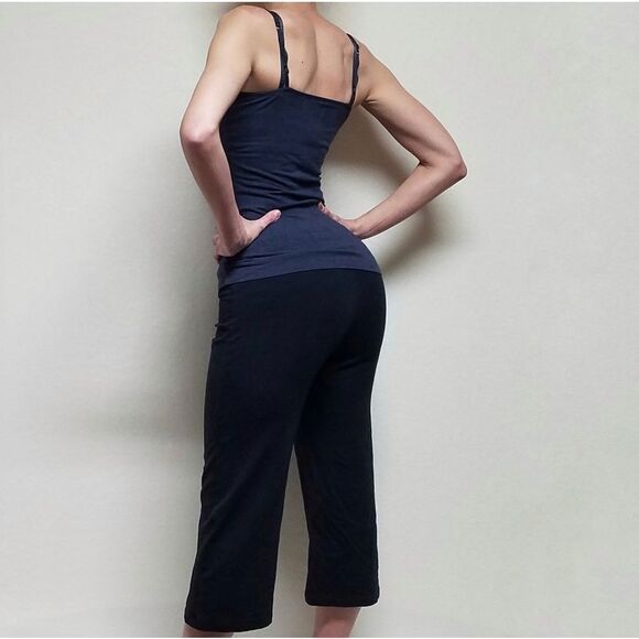 BCBGMAXAZRIA Vintage Retro Y2K  Black Bling Spell Out Cropped Sweatpants XL - Picture 3 of 12